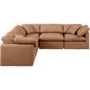  Manufacturer Color_Cognac -- Indulge 105" Cognac Vegan Leather Upholstered 5 pc Modular Sectional IMAGE 4
