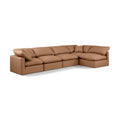  Manufacturer Color_Cognac -- Indulge 140" Cognac Vegan Leather Upholstered 5 pc Modular Sectional IMAGE 1