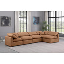  Manufacturer Color_Cognac -- Indulge 140" Cognac Vegan Leather Upholstered 5 pc Modular Sectional IMAGE 2