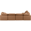 Manufacturer Color_Cognac -- Indulge 140" Cognac Vegan Leather Upholstered 5 pc Modular Sectional IMAGE 3