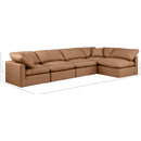  Manufacturer Color_Cognac -- Indulge 140" Cognac Vegan Leather Upholstered 5 pc Modular Sectional IMAGE 8