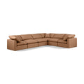  Manufacturer Color_Cognac -- Indulge 140" Cognac Vegan Leather Upholstered 6 pc Modular Sectional IMAGE 1