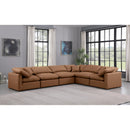  Manufacturer Color_Cognac -- Indulge 140" Cognac Vegan Leather Upholstered 6 pc Modular Sectional IMAGE 2