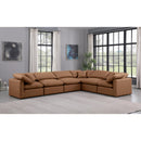 Meridian Indulge Cognac Vegan Leather Modular Sectional IMAGE 2