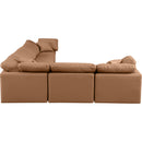  Manufacturer Color_Cognac -- Indulge 140" Cognac Vegan Leather Upholstered 6 pc Modular Sectional IMAGE 5