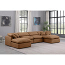  Manufacturer Color_Cognac -- Indulge 140" Cognac Vegan Leather Upholstered 6 pc Modular Sectional IMAGE 2