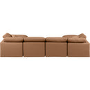  Manufacturer Color_Cognac -- Indulge 140" Cognac Vegan Leather Upholstered 6 pc Modular Sectional IMAGE 3