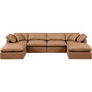 Meridian Indulge Cognac Vegan Leather Modular Sectional IMAGE 4