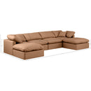 Meridian Indulge Cognac Vegan Leather Modular Sectional IMAGE 7