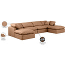 Meridian Indulge Cognac Vegan Leather Modular Sectional IMAGE 8