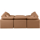  Manufacturer Color_Cognac -- Indulge 105" Cognac Vegan Leather Upholstered 6 pc Modular Sectional IMAGE 3