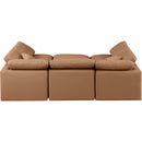 Meridian Indulge Cognac Vegan Leather Modular Sectional IMAGE 3