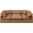  Manufacturer Color_Cognac -- Indulge 105" Cognac Vegan Leather Upholstered 6 pc Modular Sectional IMAGE 4