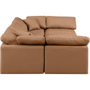  Manufacturer Color_Cognac -- Indulge 105" Cognac Vegan Leather Upholstered 6 pc Modular Sectional IMAGE 5