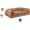  Manufacturer Color_Cognac -- Indulge 105" Cognac Vegan Leather Upholstered 6 pc Modular Sectional IMAGE 9