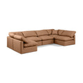  Manufacturer Color_Cognac -- Indulge 140" Cognac Vegan Leather Upholstered 6 pc Modular Sectional IMAGE 1