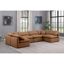  Manufacturer Color_Cognac -- Indulge 140" Cognac Vegan Leather Upholstered 6 pc Modular Sectional IMAGE 2
