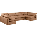  Manufacturer Color_Cognac -- Indulge 140" Cognac Vegan Leather Upholstered 6 pc Modular Sectional IMAGE 4