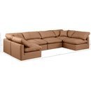 Meridian Indulge Cognac Vegan Leather Modular Sectional IMAGE 8