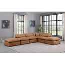 Manufacturer Color_Cognac -- Indulge 140" Cognac Vegan Leather Upholstered 6 pc Modular Sectional IMAGE 2
