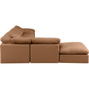  Manufacturer Color_Cognac -- Indulge 140" Cognac Vegan Leather Upholstered 6 pc Modular Sectional IMAGE 5