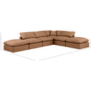  Manufacturer Color_Cognac -- Indulge 140" Cognac Vegan Leather Upholstered 6 pc Modular Sectional IMAGE 8