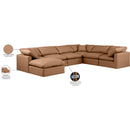 Meridian Indulge Cognac Vegan Leather Modular Sectional IMAGE 10