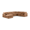  Manufacturer Color_Cognac -- Indulge 140" Cognac Vegan Leather Upholstered 7 pc Modular Sectional IMAGE 1