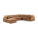  Manufacturer Color_Cognac -- Indulge 140" Cognac Vegan Leather Upholstered 7 pc Modular Sectional IMAGE 1