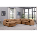  Manufacturer Color_Cognac -- Indulge 140" Cognac Vegan Leather Upholstered 7 pc Modular Sectional IMAGE 2