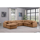 Meridian Indulge Cognac Vegan Leather Modular Sectional IMAGE 2
