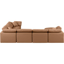  Manufacturer Color_Cognac -- Indulge 140" Cognac Vegan Leather Upholstered 7 pc Modular Sectional IMAGE 3