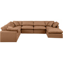  Manufacturer Color_Cognac -- Indulge 140" Cognac Vegan Leather Upholstered 7 pc Modular Sectional IMAGE 4