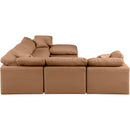 Meridian Indulge Cognac Vegan Leather Modular Sectional IMAGE 5