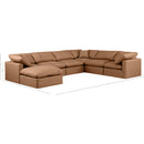 Meridian Indulge Cognac Vegan Leather Modular Sectional IMAGE 9