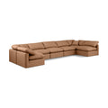  Manufacturer Color_Cognac -- Indulge 175" Cognac Vegan Leather Upholstered 7 pc Modular Sectional IMAGE 1