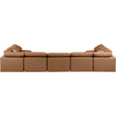 Manufacturer Color_Cognac -- Indulge 175" Cognac Vegan Leather Upholstered 7 pc Modular Sectional IMAGE 3