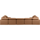 Meridian Indulge Cognac Vegan Leather Modular Sectional IMAGE 3