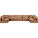  Manufacturer Color_Cognac -- Indulge 175" Cognac Vegan Leather Upholstered 7 pc Modular Sectional IMAGE 4