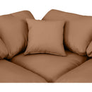Meridian Indulge Cognac Vegan Leather Modular Sectional IMAGE 6