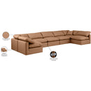  Manufacturer Color_Cognac -- Indulge 175" Cognac Vegan Leather Upholstered 7 pc Modular Sectional IMAGE 9
