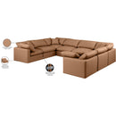 Meridian Indulge Cognac Vegan Leather Modular Sectional IMAGE 10