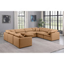  Manufacturer Color_Cognac -- Indulge 140" Cognac Vegan Leather Upholstered 8 pc Modular Sectional IMAGE 2