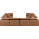  Manufacturer Color_Cognac -- Indulge 140" Cognac Vegan Leather Upholstered 8 pc Modular Sectional IMAGE 3