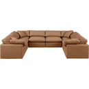  Manufacturer Color_Cognac -- Indulge 140" Cognac Vegan Leather Upholstered 8 pc Modular Sectional IMAGE 4