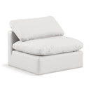 Meridian Indulge Cream Vegan Leather Armless Chair IMAGE 1