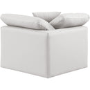 Manufacturer Color_Cream -- Indulge Cream Vegan Leather Upholstered Modular Corner Chair IMAGE 3
