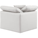 Meridian Indulge Cream Vegan Leather Corner Chair IMAGE 3