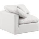 Meridian Indulge Cream Vegan Leather Corner Chair IMAGE 6