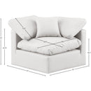 Meridian Indulge Cream Vegan Leather Corner Chair IMAGE 8